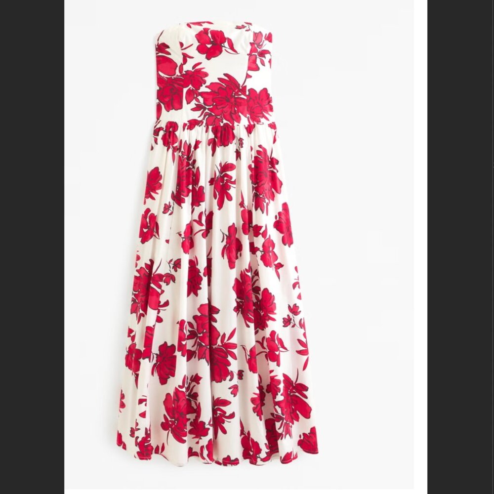 Abercrombie & Fitch Strapless Drop-Waist Maxi Dress strapless maxi dress sz XL